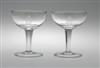 (ADRIATICA LINE.) Pair of stemmed crystal champagne glasses.
